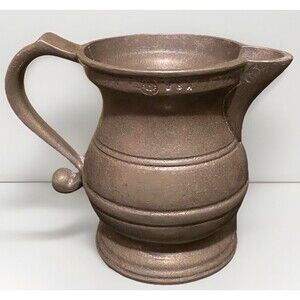 Vintage Wilton RWP Armetale 4" Creamer PLOUGH TAVERN Cast Pewter Alloy Satin USA